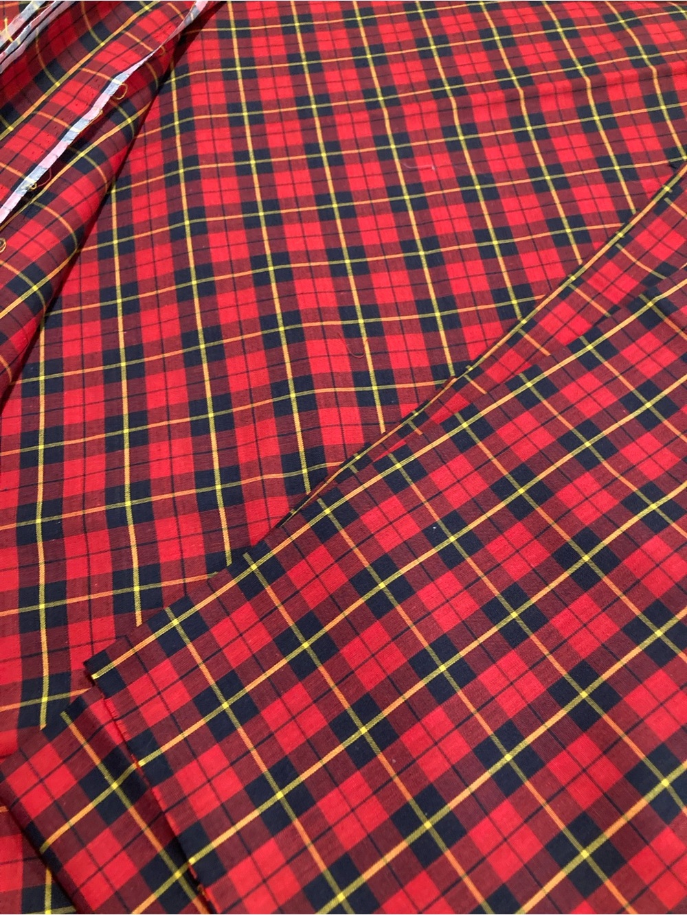 Red Tartan Plaid Fabric 6-yards  - 45” wide Classic Holiday Pattern